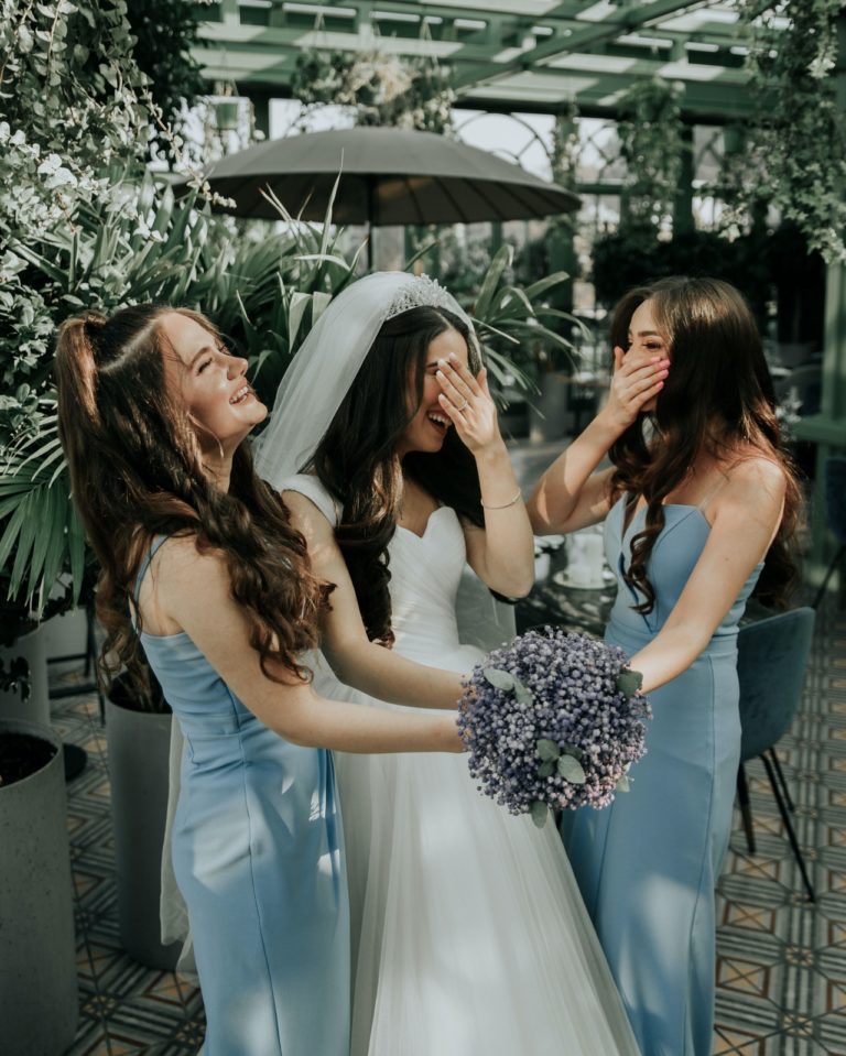 mariage wedding mariée témoin bleu fleurs